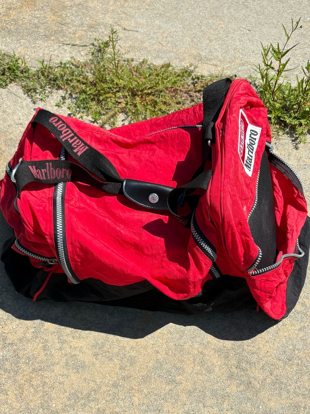 Marlboro Red and Black Men's Duffle Bag & back pack set